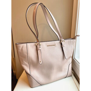 Michael Kors Purse Aria Large Tote Handbag Women’s Pebbled Leather Pale Peach